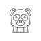 Funny panda line icon concept. Funny panda vector linear illustration, symbol, sign