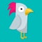 Funny parrots isolated vector illustration in flat style