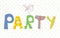 Funny party banner with texture and bird