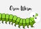 Funny Pea Worm Character