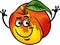 Funny peach fruit cartoon illustration