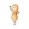 Funny peanut or groundnut character personage