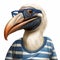 Funny Pelican With Glasses: Photorealistic Portraiture And Caricature-like Illustrations