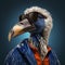 Funny Pelican Portrait: Bird With Sunglasses And Jacket