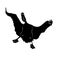 Funny pelican spread wings vector illustration