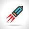 Funny pencil icon like rocket