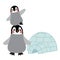 Funny Penguin and igloo animal cartoon character vector illustration