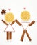 Funny people man and woman made of waffles