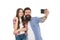 So funny. Perfect selfie. Happy family. Bearded man dad with funny daughter. Little girl love dad. Family day. Little