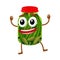 Funny pickles glass jar character