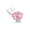 Funny piggy bank cartoon character style holding a standing flag