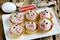 Funny pigs shaped snack tartlets