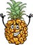Funny pineapple fruit cartoon illustration