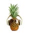 Funny pineapple with headphones and sunglasses