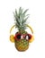 Funny pineapple with headphones and sunglasses