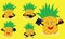 Funny pineapple illustration, suitable for emoticons, products, healthy drinks, cafes and restaurants.