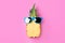 Funny pineapple with sunglasses