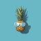 Funny pineapple with sunglasses