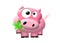 Funny pink pig