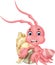 Funny Pink Snail With Shell Cartoon
