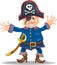 Funny pirate cartoon illustration
