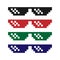 Funny pixelated boss sunglasses. Gangster, thug glasses and cigar set. Illustration of glasses pixel and cigarette 8bit