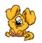 Funny plush dog cartoon