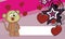 Funny plush monkey cartoon valentine background