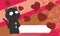 Funny plush panther cartoon valentine background