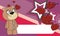 Funny plush teddy bear cartoon valentine background