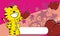 Funny plush tiger cartoon valentine background