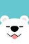 Funny polar bear face, Cute polar bear smiling flat design