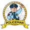 Funny policeman. Children illustration