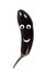 Funny portrait, made â€‹â€‹of eggplant with cartoon eyes and a smile