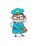 Funny Postal-Worker with Big Eye-Frame Vector