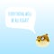 Funny poster with marine Fugu Fish or Puffer Fish and the words everything will be all right. Sample design of placard