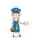 Funny Postman Grimacing Face with Letter Vector