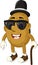 Funny Potato Wear Black Eyegllasses And Hat Cartoon