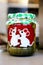 Funny preserves vegetables in glass jars