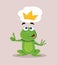 Funny Prince Frog Vector Cartoon Illustration