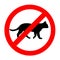 Funny prohibited road sign cats icon isolated