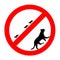 Funny prohibited road sign cats icon isolated