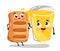 Funny puff pastry and lemonade cartoon characters
