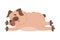 Funny Pug Dog Character with Wrinkly Face Lying Vector Illustration