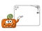 Funny pumpkin character isolated blank banner
