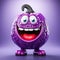 funny pumpkin crossed with eggplant cartoon character ai generation