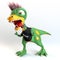 Funny punk dinosaur character