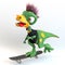 Funny punk dinosaur character skateboarding