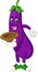 Funny Purple Eggplant Cartoon