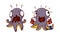 Funny Purple Octopus Character with Tentacles Wearing Footwear and Screaming Vector Set
